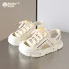 First Walkers Size 22 31 Summer Baby Sandals Toe protection Boys Beach Shoes Kids Girls Sport Soft Bottom Toddler Sandalias 1 6y 230422