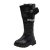 Athletic Outdoor Girl Canister Boots z aksamitnym wysokim pomocy Bowknot ciepłe buty Dziecko Dziecko 2023 Kid S czerwone czarne łodzie 231123