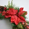 Kwiaty dekoracyjne 24 -calowa symulacja wiodący sosna girland świąteczne dekoracje świąteczne duże sztuczne wieńce i rośliny