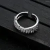 Collar Pendientes Conjunto Estilo europeo Pulsera con apertura cruzada Anillo Celebridad de Internet con la misma joyería de lujo Circón con microincrustaciones Súper