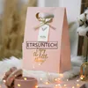 Embrulho de presente 50pcs romântico rosa kraft paper sacar