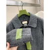 23FW Designer Blusão de Pele de Inverno Feminino Lã Misturada Clássica Carta Casaco Casual Solto Casaco de Lã À Prova de Vento 1921 Etiqueta Verde Casaco de Lã Dupla Face