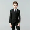 Garnitury wiosna jesień dziecięcy formularz czarny granatowy zestaw brytyjski chłopiec sukienka fortepianowa kostium przyjęcia dla dzieci blezer kamizelki Ubrania Zestaw 230424