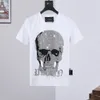 Męskie Plein Philipps Pp Designer Skull SS Hip Tshirts Tshirt marka pp men T-shirt okrągła szyja niedźwiedź hawaje z kryształami chmiel