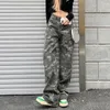 Women's Jeans Zoki Camouflage Women Spring Streetwear Y2K Cargo Denim Pants Fashion Korean Hip Hop Baggy Jean Loose Cotton Trousers 2023