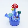 Piccolo bong in vetro con fungo blu, tubi per l'acqua, narghilè, shisha, bong per fumatori