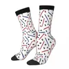 Chaussettes pour hommes Bâtons de hockey Rouge et Bleu Glace Mâle Hommes Femmes Bas d'hiver Hip Hop