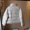 Designer hiver nouvelle version haute doudoune femmes mode Triangs lettre métal col montant manteau ample
