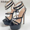 Top Fashion Peep Platforma Super Heels seksowne letnie sandały kobiety klamry impreza klub nocny buty do striptizerki 230306