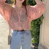 Odzież przeciwsłoneczna Mexzt Słodka koszula filtra przeciwsłoneczne Kobiety swobodny wakacyjny kwiatowy V szyf