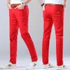 Pantaloni da uomo Uomo Autunno Primavera Moda Blu Rosso Casual Stile classico Dritto Slim Fit Pantaloni morbidi Marchio maschile Stretch avanzato