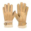 Rowerowe rękawiczki zimowe rękawiczki dla kobiet mężczyzn kaszmirowych futra ciepłe panie pełne palce oryginalna skóra