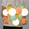 Люстры макарон малышка детская детская люстра творческое украшение многоцветное стеклянное мяч светодиод