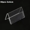 40PCS 2x4CM Znak akrylowy Stand Of Business Card Label Case Caspstick Organizer Organizer Ramy Storage 325Q