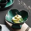 Piatti Verde Piccolo Piatto da frutta in ceramica europeo creativo Piatto da tè americano da salotto