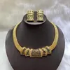 Collier boucles d'oreilles ensemble mode afrique dubaï plaqué or nœud Bracelet bague bijoux pour femmes luxe qualité cadeaux