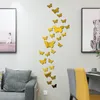 Stickers Muraux 25 Pcs 3D Papillon Miroir Autocollant Sticker Art Amovible Décoration De Mariage Chambre D'enfants