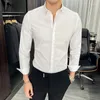 Mäns casual skjortor mode gentleman brittisk stil högklassig känsla koreansk version slim-fit fritid affärskarriär hemlig front skjorta