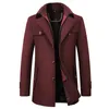Мужское полушерстяное пальто осенне-зимнего сезона для мужчин среднего возраста, высококачественное атмосферное шерстяное пальто, длинное утолщенное шерстяное пальто для мужчин 231123