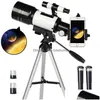 Telescopio Binoculares Telescopio astronómico 150X con trípode portátil Espacio refractivo Monocar Zoom Spotting Scope para observar la Luna Dhrng