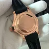 Rolaxs Automatisk titta på herr 42mm Rose Gold Case Rubber Band Glow Di Lusso 5atm 2813 Rörelse