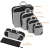 Storage Bags Compression Packing Cubes 3-6 PCS Travel Luggage Organizers With Mesh Extensible Suitcase Organiser For