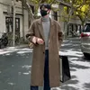 Misto lana da uomo Tendenza coreana Trench da uomo Coppie Cappotto casual allentato Autunno Inverno Moda Cappotto lungo di lana monopetto 231123