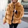 Kadınlar kürk femme hiver 2023 Chaud Faux Ceket Kadınlar Fourrure Giyim Üstleri Manteau BJ