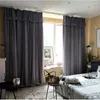 Perde koyu gri çift karartma üst etek ve kumaş tül entegre perdeler oturma odası yatak odası lüks set dekorasyon