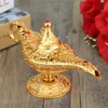 Kiwarm Classic Metal Bared Aladdin Lamp Light Wishing Tea Oil Pot Decoration Collectable Collection Arts Craft Gift Y200102772