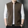 Men's Sweaters Warm Sheep Wool Cardigan Autumn & Winter Sleeveless Sweater Vest Casual Pure Thick Zipper Waistcoat