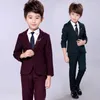 Zestawy odzieżowe 3-15 lat Blazer garnitury Spring Autumn Boys Długie rękawowe spodnie 2pcs Solid Slim Sukienka dla dzieci HW69