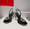 En iyi tasarımcılar rc Slingback el dikili ayçiçeği kristal zarif ayakkabılar kadınlar Slingback swirls toecaps sivri yüksek topuklu düğün elbise orijinal kutu 35-43