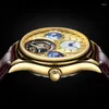 Zegarek retro tourbillon zegarek mężczyzn Hollow mechaniczny facet męski zegar moda na top luksusowy osobowość biznesmena