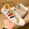 2024 New Versatile Fukuqi little bee white men's board high version leather casual Kuqi women's shoes