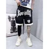 Men's Jeans Embroidered Tassel High Street Denim Hip-hop Trendy Brand Ripped Pants European And American Fashion Retro Shorts