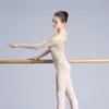 Stage Wear Nude Ballet Sous-Vêtements Femmes Adulte Gymnastique À Manches Longues Chair Couleur De La Peau Justaucorps Maillot De Bain Danse Body