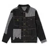 2024 Men designer Coats Jacket Panelled Denim L Jacquard Letter paris long sleeve V women black khaki blue S-XL