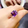Кластерные кольца натуральный бразильский аметист кольцо фиолетового драгоценного камня 8x10 мм 925 серебряная вставка для женщин