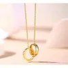 V Gold High Edition Double Ring Halsband Kvinnors nya Buckle Roman Letter Pendant Rose Transit Bead Collar Chain Luxury Designer Jewelry Ti Co Ubeh