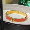 Bangle Vintage Enamel Orange Red Bracelet