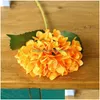 装飾的な花の花輪人工アジサイの花偽のシルクシングルアジサイ6色のセンターピースのためのホームパーティーza dhyrr