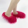 Slipper Winter Plush Flat Open Toe Faux Fur Slides Y2K Furry Mongolian Flip Flops Home Warm Non Slip Ladies Shoes 231123