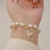 Braccialetti con ciondoli Bracciale con perle naturali Studentessa Amica Edizione coreana Manipolo bianco Beibei Butterfly Insider Design