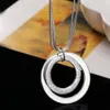 Collane a ciondolo Doteffil 925 Sterling Silver 18 pollici Catena di serpente Collana glassata ospettata per donne Fashion Fedding Party Charm Gioielli 230424