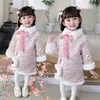 Girls Dresses Cheongsam Winter 210 Years Year Embroidery Thickening Kids Baby Girl Traditional Chinese Style Ethnic Tang Dress 231124