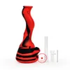 S Shape Colorful Silicone Bong Pipes Kit Removable Hookah Waterpipe Bubbler Glass Filter Bowl Portable Dry Herb Tobacco Cigarette Holder Smoking Handpipes