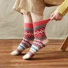 Kış termal çoraplar vintage renkli çoraplar yün örgü Noel çorap moda pamuklu gündelik halka parti lehine q768