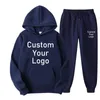 Men's Tracksuits Custom Logo Pullover Hoodie Set And Women's Printed Sweatshirt Sweatpants 2 Sportswear Sets Can Be Wholesale