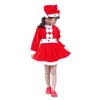 Girl's Dresses Baby Girs Boys Christmas Cosplay Santa Claus Costume For Kids Xmas Clothes Party Dresspantsopshatbelt Child Year Outfit 231124